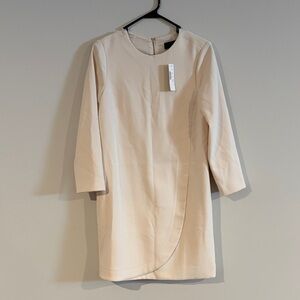 J. Crew Chic Cream Long Sleeve Dress